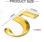 Jetec 10 Pcs House Numbers 3D Door Mailbox Numbers 0-9 Self Adhesive House Door Street Address Stickers for, Apartment, Office, Hotel Room, Mailbox Signs(4 x 2.5 Inches,Gold)