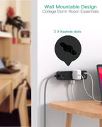 Mifaso Extension Cord, Surge Protector Power Strip, Long Extension Cord with 9 Outlets 3 USB Ports, Extension Cord with Multiple Outlets, USB Power Strip for Dorm Room Essentials, College (15FT,Black)