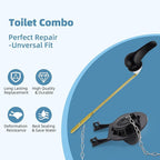 iFealClear Universal Toilet Handle Replacement Kit Front Mount with 2-Inch Rubber Toilet Flapper Replacement, Toilet Tank Parts Compatible with Kohler, American Standard, TOTO, Mansfield, Matte Black