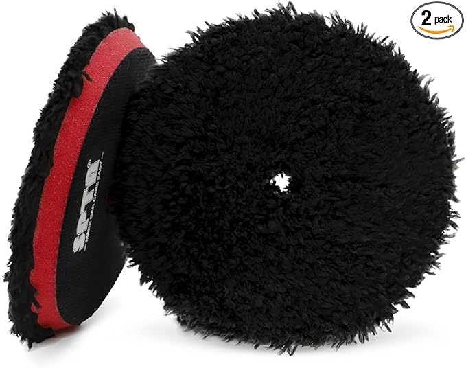 SPTA Microfiber Polishing Pad, 2Pcs 6Inch 150mm Microfiber Cutting Finishing Disc with Hook & Loop Backing for Car Buffer Polisher Cutting Buffing Waxing and Polishing