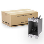 10 PK Old Work Electrical Outlet Box 1 Gang, 14 Cubic Inch Plastic Remodel Drywall Junction Boxes, ETL Listed to UL514C and UL263, Fire Rated for Two Hours