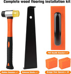 43-Piece Laminate Flooring Tools with Sturdy Double-Ended Hammer, Steel Return Hooks, Snug-Fitting Two-Handed Knocking Block with Handle and Shims, Flooring Tools Perfect for Home and Professional Use