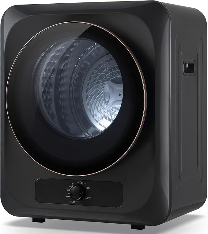 Auertech 1.5 Cu.Ft Portable Clothes Dryer, 850 W Front Load Electric Dryer Machine with Stainless Steel Drum, Simple Control Knob, Compact Tumble Dryer for Laundry Apartment, Dorm, RV, Grey