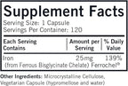 Iron 25 mg Bio-Max Series Capsules - Hypo - 120 ct