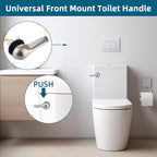Hygie Rinse Metal Toilet Handle Replacement Kit Universal Front Mount Fit, Toilet Lever Compatible with American Standard/Glacier Bay/Gerber, Toilet Flush Handle with Flapper Chain, Brushed Nickel