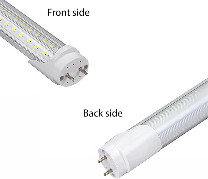 T8 2 Foot LED Tube Lights,20W 2000lm,G13 Bi-pin Base,24 inches End to End,F17T8 F18T8 Fluorescent Tubes Replacement,White 6500K 2ft LED Bulbs,Ballast Bypass,Dual-Powered for Cabinet,Pack of 10