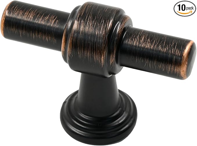 Alzassbg 10 Pack Oil Rubbed Bronze Cabinet Knobs, 1.9 Inch(49mm) Cabinet Handles Kitchen Hardware Straight Bar for Cabinets and Drawer AL3505ORB