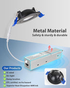 Adetu 2 Inch 5CCT Gimbal Black Led Recessed Lighting with Junction Box, 360°+90° Adjustable Led Recessed Lights, 2700K/3000K/3500K/4000K/5000K, 5W Eqv 50W, 550LM Brightness - ETL (Black, 1 Pack)