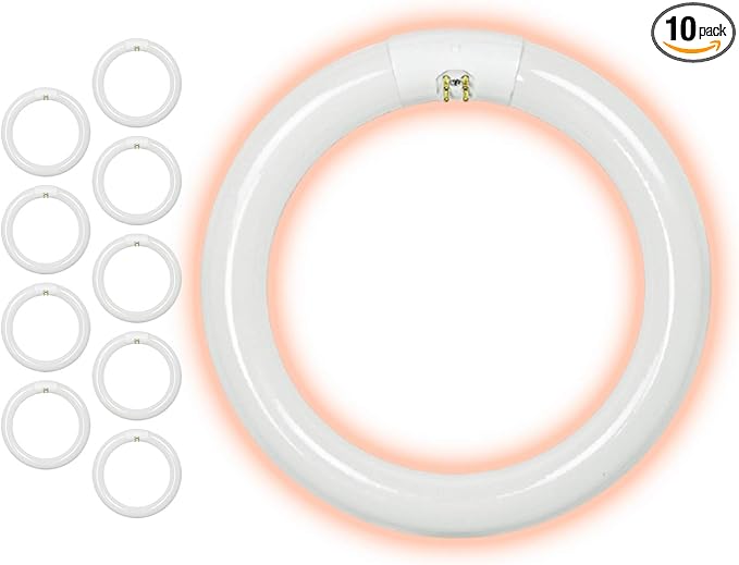 GoodBulb 22-Watt 8 Inch T9 Fluorescent Circline Light Bulb 2700K Warm White Color G10q Base 1393 Lumens 10000 Life Hours 80 CRI Pack of 10 Bulbs