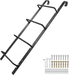 4-Rung Window Well Ladder Hooked, Heavy Duty Steel Fire Escape, Powder-Coated Basement Egress Wall Mounted, 45.2" Lx17.9 W, Black