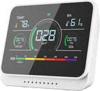 13-in-1 Air Quality Monitor Indoor with Beep Alarm, 6AQI Air Quality Detector with PM1.0 | PM2.5 | PM10 | Temp | CO2 | Formaldehyde | HUM Tester for Home Office Plant (Pearl White)