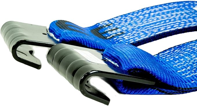 Mytee Products Ratchet Tie-Down Straps with Flat Hooks, 4" x 30' Ratchet Straps Blue | 16,200 Lbs Breaking Strength | TieDown Ratchet Straps for Flatbed, Truck, Trailers Pickup