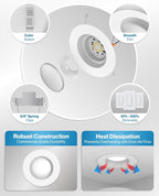 Sunco 24 Pack 6 Inch LED Can Lights, Retrofit Recessed Lighting, Smooth Trim, 965 LM, 13W (60W Equivalent), Selectable CCT 3000K/4000K/5000K/6000K/6500K, Dimmable, Damp Rated UL