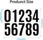 10 Sheets Reflective Vinyl Mailbox Number Stickers,Self-Adhesive Address Labels for Cars, House Doors, Windows & Metal Mailboxes (Black, 4 inch)