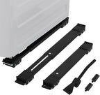 LUCKUP Heavy Duty Appliance Rollers W/Crowbar, Extendable Washing Machine Stand Furniture Rollers Mobile Fridge Base Furniture Sliders for Refrigerators Washer and Dryer Support 660 lbs, Silver