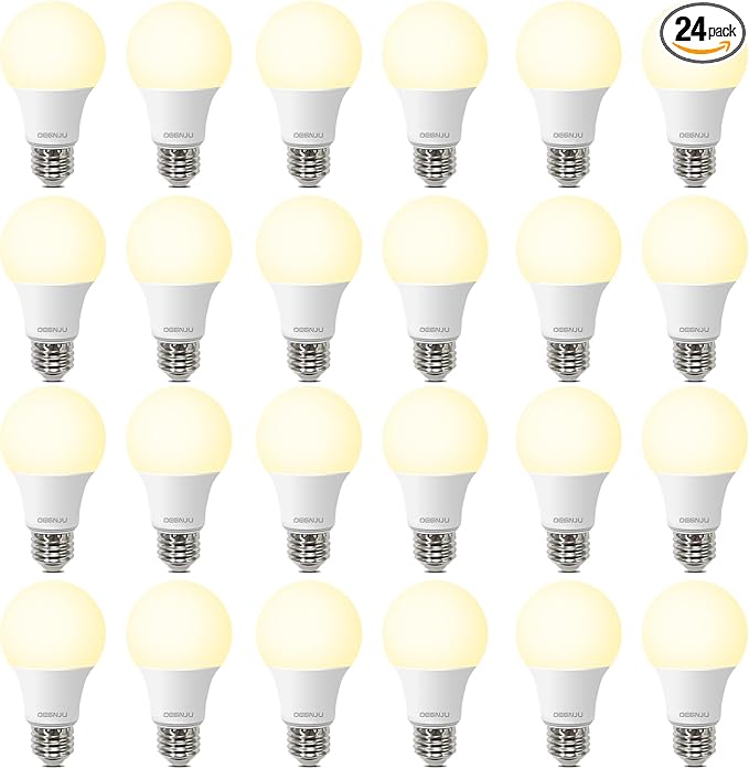 24 Pack LED Bulbs, A19 60W Equivalent, 800 Lumens, 2700K Soft White, 8 W Non-Dimmable Light Bulbs for Home & Office, 15000hours