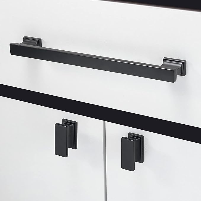 COTYKILEY 10 Pack 9 Inch(228mm) Matte Black Cabinet Handles Black Kitchen Cabinet Pulls Cabinet Door Handles Kitchen Cabinet Hardware Cupboard Drawer Pulls Dresser Handles