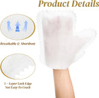 100 Pcs White Microfiber Dusting Gloves, Disposable Artisan Dust Cloth Remove Mitt, Dual-Sided Dust Wipes Feather Dusters for Indoor Plants Furniture, House Cleaning Pet Hair, Electronic Device