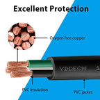 10ft 4/3 4 AWG Portable Power Cable (3 Conductor) - SOOW 600V 4 Gauge Electric Wire for Motor Leads, Portable Lights, Battery Chargers and Machinery - 3 Conductor - 10 Feet Electrical Cord