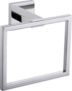 LANC Hand Towel Rings for Bathroom Wall Mount Chrome Polished Square Hand Towel Holder for Lavatory Bathroom Hardware Accessories Stainless Steel Modern Style Shower Towel Towel Racks Hanger, A8896CP