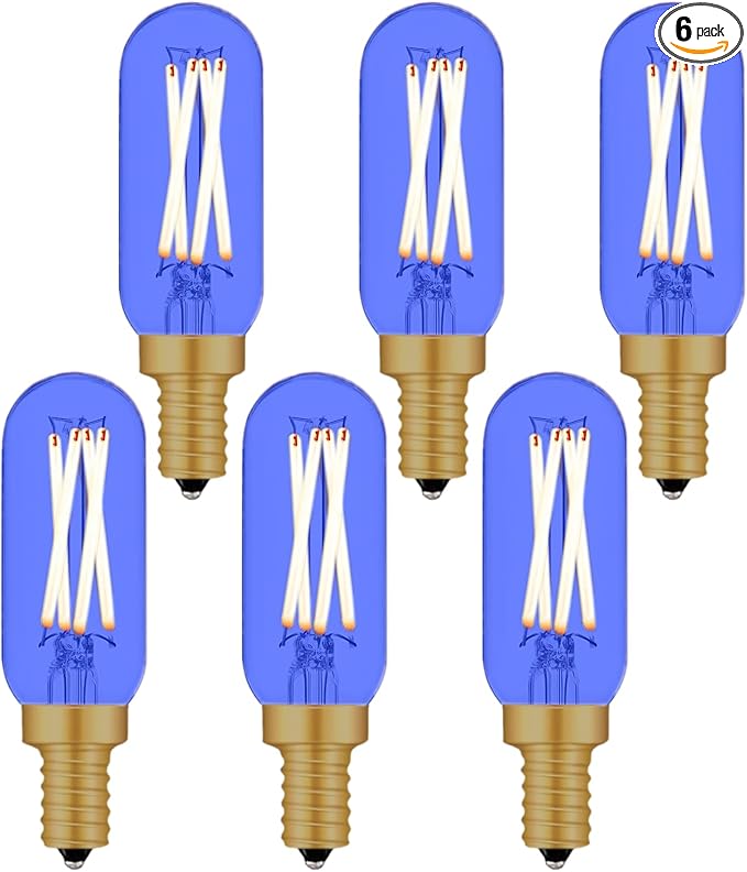Blue Colored Light Bulbs, 4W 40W Equivalent Dimmable E12 LED Bulbs, 6 Pack