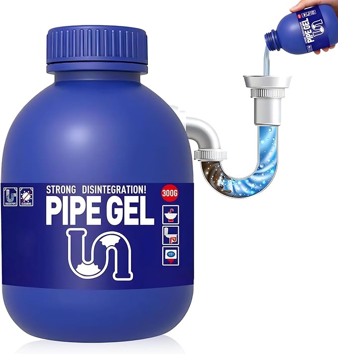 Pipe Bobo Drain Cleaner 10.6OZ, Professional-Grade Drain Clog Remover for Kitchen Sink, Powerful Unclogging, Unclog drains, clog remover, Shower, Tub, Compatible with All Pipe Materials