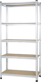 Amazon Basics Medium Duty Storage Shelving Double Post Press Board 5 Tier Shelf, Aluminum, 36 x 18 x 72