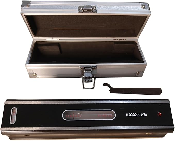 8'' Master Precision Level Metal Box 0.0002"/10" Accuracy Strip Level for Checking Straightness Parallelism Surface of Machine Tools Equipment Check Work of Machinists Toolmaker
