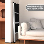 3 Step Ladder,Aluminum Ultra Thin Folding Step Stool,400 Lbs Capacity with Anti-Slip Sturdy and Wide Pedal,Closet Step Ladder for Home,Kitchen and Office,Space Saving (Silvery White, 3-Step)