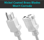 Clear Power 16 Gauge 3Prong Cords (16/3-3 Prong Grounded Plug, White, 9 ft)