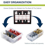 Akro-Mils 44-Drawer Plastic Drawer Storage Cabinet for Garage Organization, Bead Organizer, Building Bricks Storage, Teacher Toolbox, Makeup Organizer, 20-Inch W x 6-Inch D x 16-Inch H, 10144 Yellow