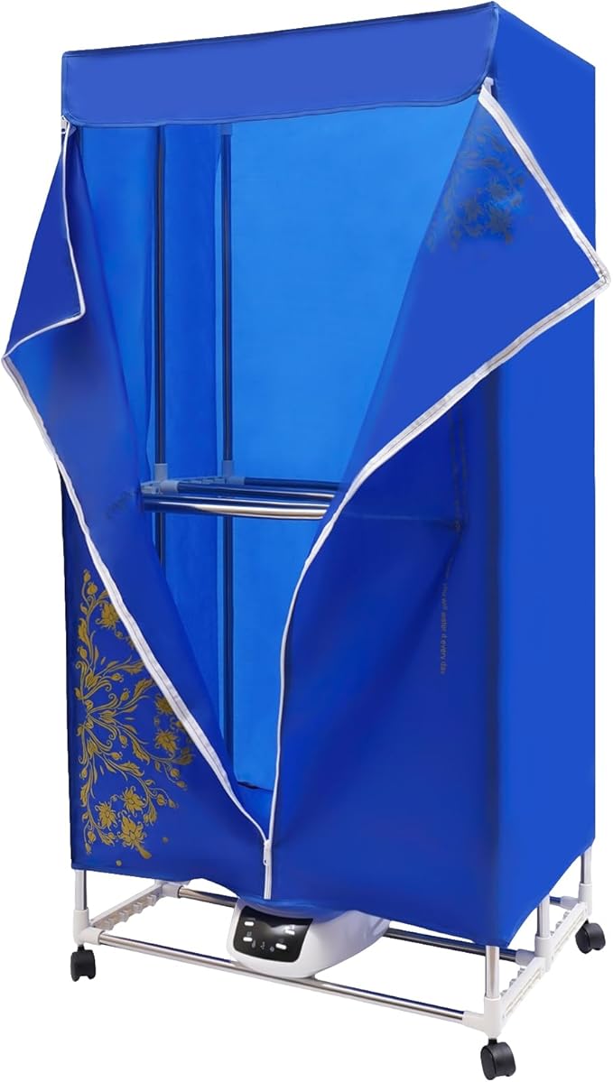 Portable Clothes Dryer, 1200-1500W Electric Dryer Machine with Remote Control & 2-Layer Stainless Steel Tub, Fast-Drying for Apartments, Dorm, RV, Travel