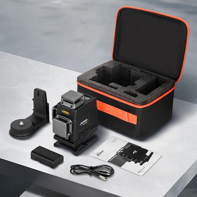 JEPPO Laser Level 360 Self Leveling,4D 4x360° Green 16 Cross Line Lazer Leveler Tool for construction and Tiling Floor,APP Remote Control,with 5000mAh Rechargeable Battery,Magnetic Rotating Stand