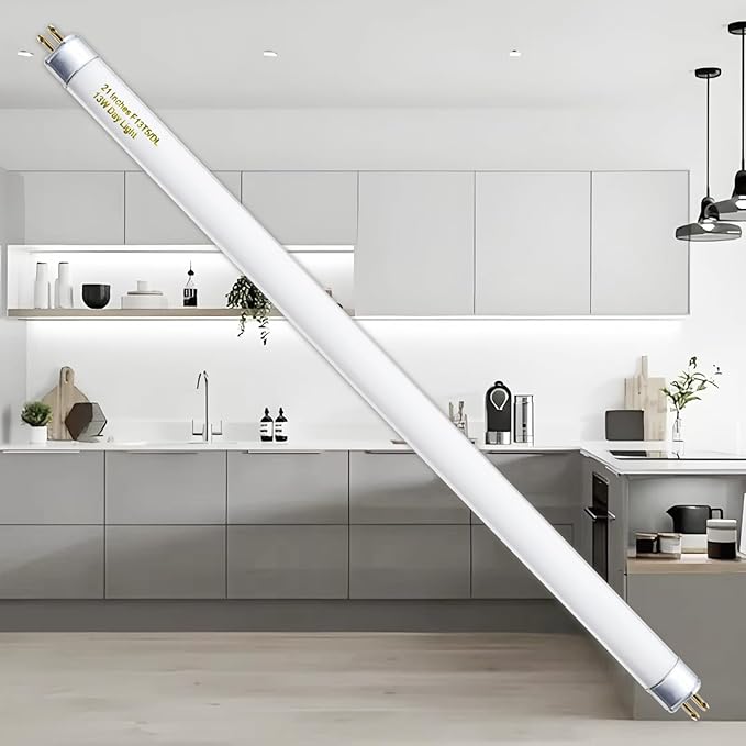 8 Pack 21 Inch T5 Fluorescent Bulbs 13 Watt Daylight 6500K, F13T5D Under Cabinet Lights Bulb, 750 Lumen G5 Base