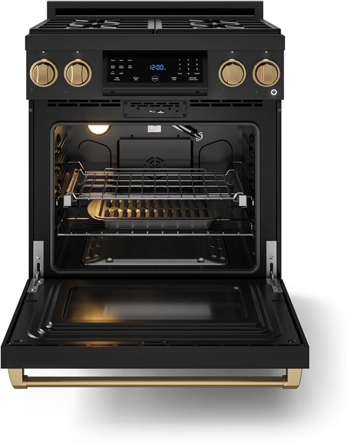 Gordon Ramsay by THOR Kitchen 30 Inch Professional Gas Range with Tilt Panel Touch Control in Black/Bronze