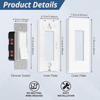 ThunderWay Digital Dimmer Light Switch, Single Pole/3-Way LED Slide Dimmer, for 300W Dimmable LED/CFL Lights and 700W Incandescent/Halogen, Wall Plate Included, 10 Pack, Matte White