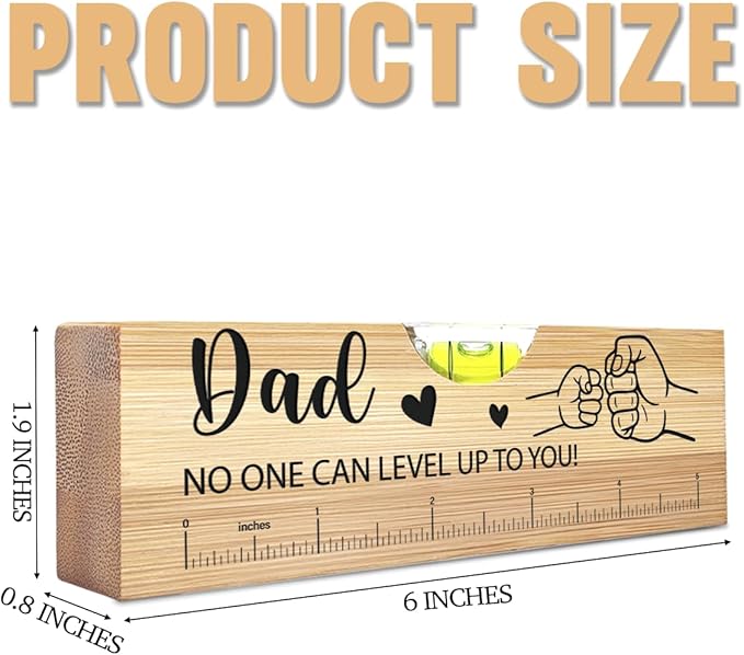 Christmas Gifts for Dad from Daughter Son Wife Spirit Level Bottle Opener Valentines Birthday Thank You Gifts Ideas for Daddy New Dad Grandpa Papa No One Can Level Up To You Sign