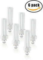 Circle (6 Pack) PLT-26W 865, 4 Pin GX24q-3, 26 Watt Triple Tube, Compact Fluorescent Light Bulb