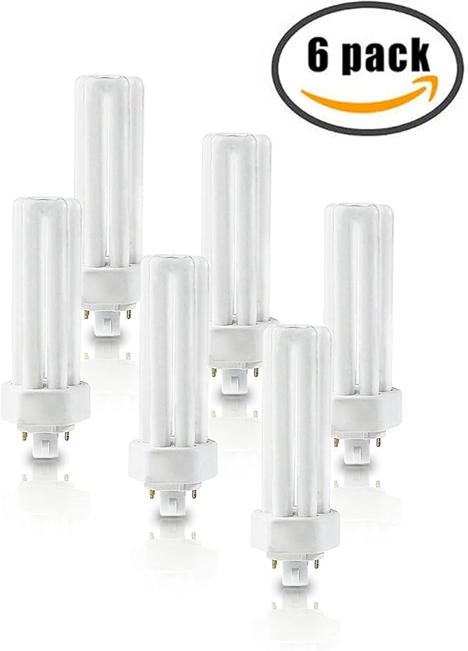 Circle (6 Pack PLT-26W 850, 4 Pin GX24q-3, 26 Watt Triple Tube, CFL Bulb, 5000K Super White, 6 Count.