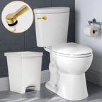 Hibbent Universal Metal Front Mount Toilet Handle Replacement Kit, Brass Toilet Flush Tank Lever with Stainless Steel Flapper Chains for Most Toilets, Brushed Gold Finish