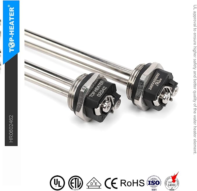 Water Heater Element 4500W, Screw-in, 02342 Heater Heating Elements By TOP-HEATER, Fits Most Models As AO Smith, GE, Kenmore, Maytag, Whirlpool, Heater Element Replacement 1Pack