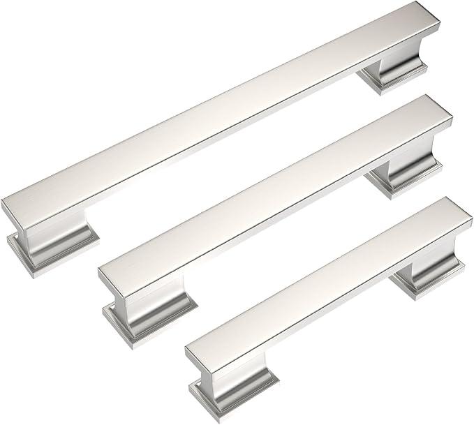 COTYKILEY 6 Pack 10 Inch(256mm) Brushed Satin Nickel Cabinet Handles Kitchen Cabinet Pulls Cabinet Door Handles Kitchen Cabinet Hardware