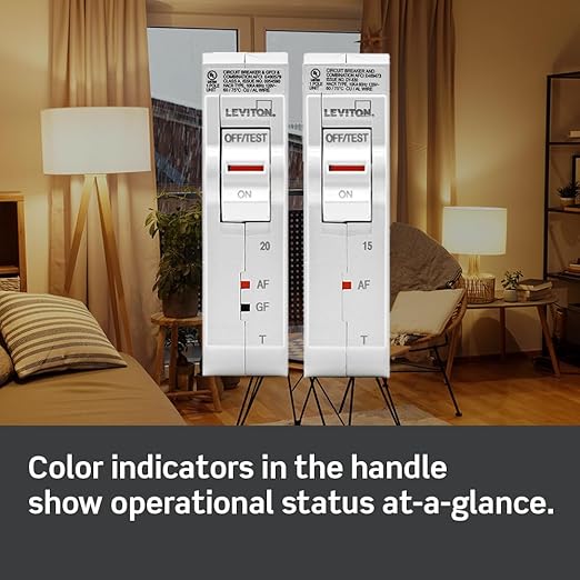 Leviton LSPD2-T Surge Protective Device with Two 20A 1-Pole Plug-On Standard Branch Circuit Breakers, Thermal Magnetic, 120/240 VAC, White (Pack of 5)