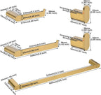 RANDOM Champagne Bronze Towel Bar Set 5 Piece Bathroom Hardware Set Include 9.8/23.6 Inch Towel Holder Toilet Paper Holder and 2 Towel Hooks Stainless Steel Bathroom Accessories Kit Wall Mount