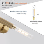 Gold Knurled Texture Wall Sconces 24" Modern Cylinder Bathroom Vanity Lights Fixtures with Clear Striped Glass Shade 2-Lights Indoor Wall Lighting for Living Room Bedroom Kitchen