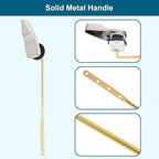 Hygie Rinse Front Mount Metal Toilet Handle Replacement Kit Compatible with American Standard/Mansfield/Gerber/TOTO/Kohler Toilet, Toilet Tank Flusher Lever with Flapper Chain, Brushed Nickel