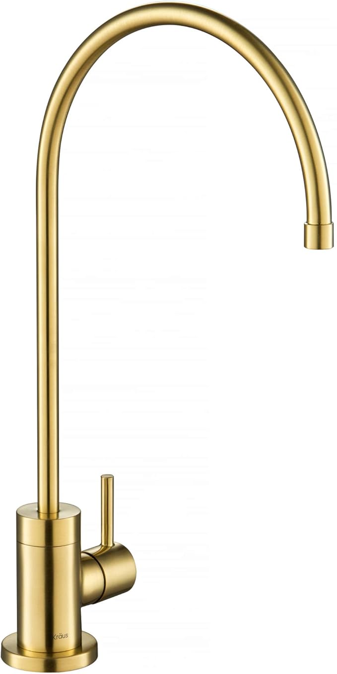 KRAUS Purita 100% Lead-Free Kitchen Water Filter Faucet in Brushed Brass, FF-100BB