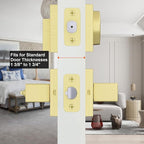 Haidms Gold Exterior Door Lock Set with Deadbolt, Gold Front Door Handle and Deadbolt Set, Entry Door Locksets, Heavy Duty Zinc-alloyed Front Door Lock Set (3 Pack)