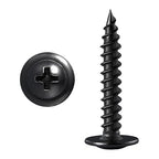 (200 pcs) Wensilon #10×1-1/4" Black Phillips Truss Head Wood Screws Quick Metal Self Tapping