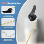 iFealClear Universal Metal Toilet Handle Replacement Kit, Front Mount Toilet Tank Flush Lever Handle with Stainless Steel Chain, Toilet Trip Lever Fits Most Toilets, Easy to Install, Matte Black